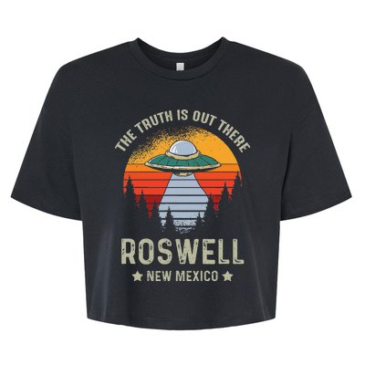 Truth Is Out There Roswell New Mexico Alien Abduction Ufo Bella+Canvas Jersey Crop Tee