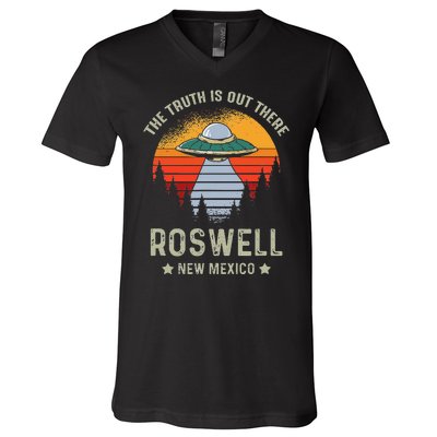 Truth Is Out There Roswell New Mexico Alien Abduction Ufo V-Neck T-Shirt