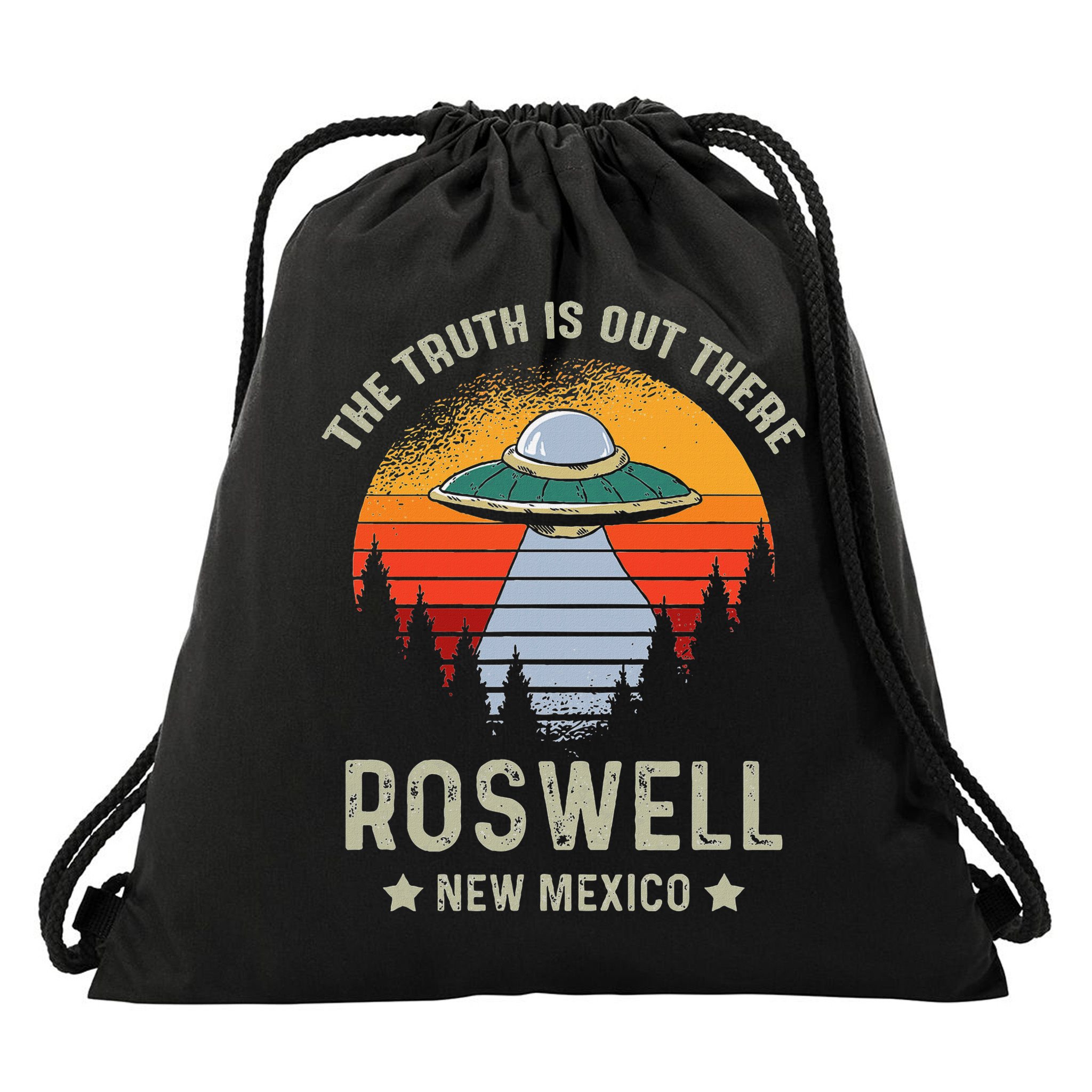 Truth Is Out There Roswell New Mexico Alien Abduction Ufo Drawstring Bag