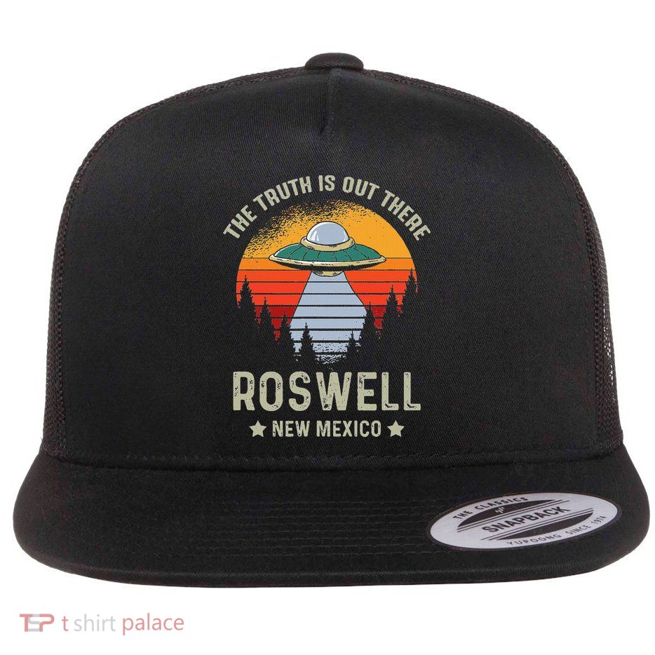 Truth Is Out There Roswell New Mexico Alien Abduction Ufo Flat Bill Trucker Hat