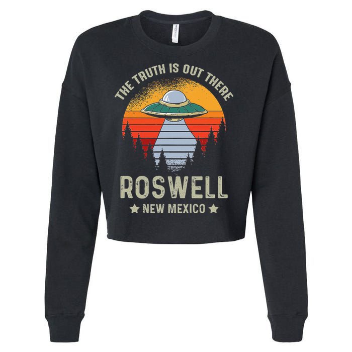 Truth Is Out There Roswell New Mexico Alien Abduction Ufo Cropped Pullover Crew