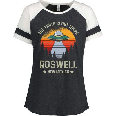 Truth Is Out There Roswell New Mexico Alien Abduction Ufo Enza Ladies Jersey Colorblock Tee