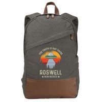 Truth Is Out There Roswell New Mexico Alien Abduction Ufo Cotton Canvas Backpack