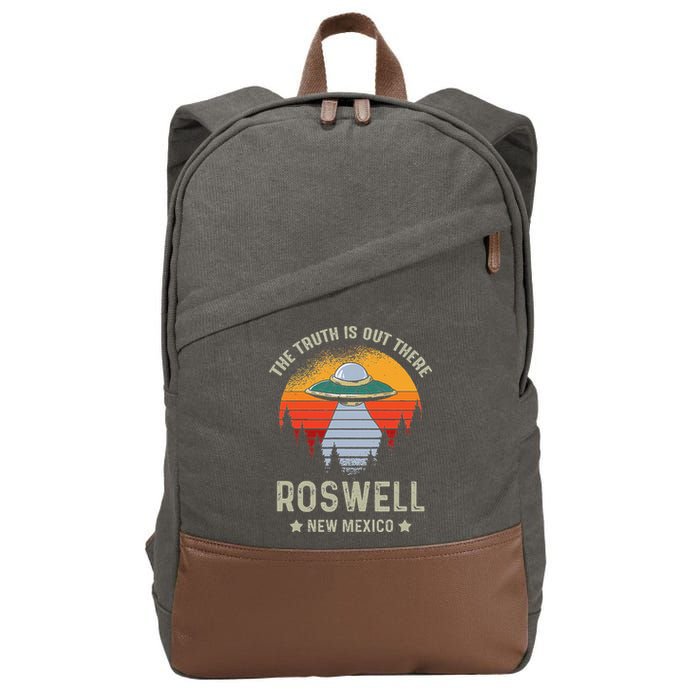 Truth Is Out There Roswell New Mexico Alien Abduction Ufo Cotton Canvas Backpack
