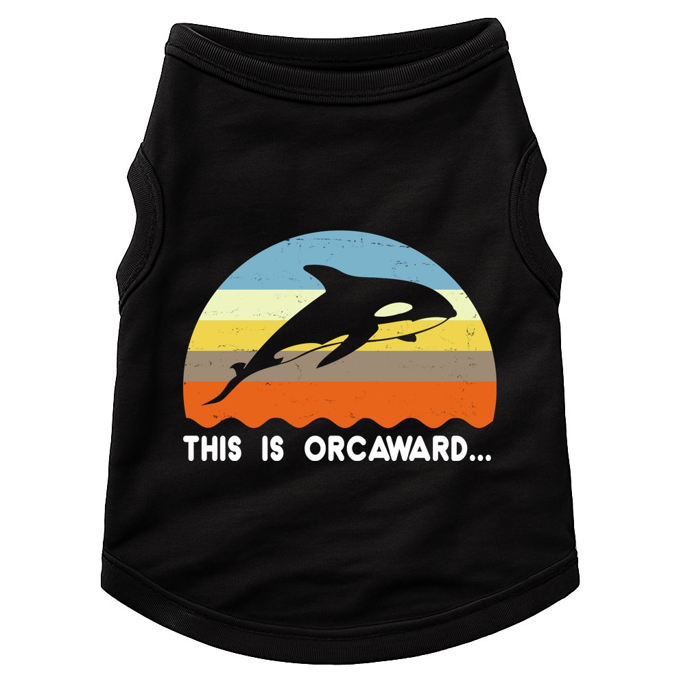 This Is Orcaward Funny Awkward Whale Sunset Doggie Tank