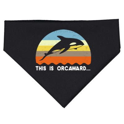 This Is Orcaward Funny Awkward Whale Sunset USA-Made Doggie Bandana