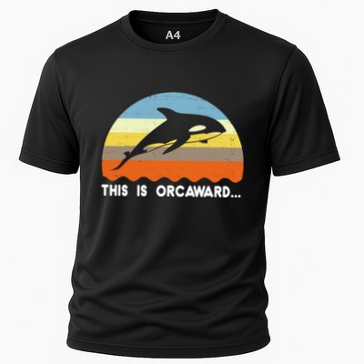 This Is Orcaward Funny Awkward Whale Sunset Performance Shirt