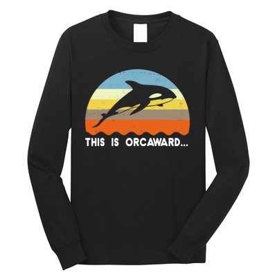 This Is Orcaward Funny Awkward Whale Sunset Long Sleeve Shirt