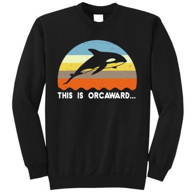 This Is Orcaward Funny Awkward Whale Sunset Sweatshirt