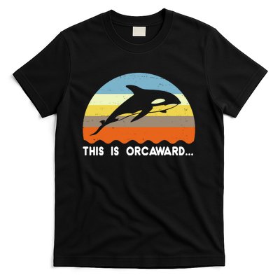 This Is Orcaward Funny Awkward Whale Sunset T-Shirt