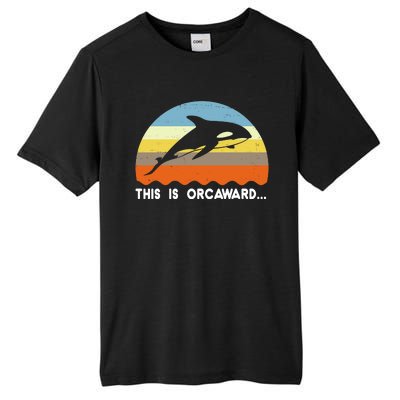 This Is Orcaward Funny Awkward Whale Sunset Tall Fusion ChromaSoft Performance T-Shirt