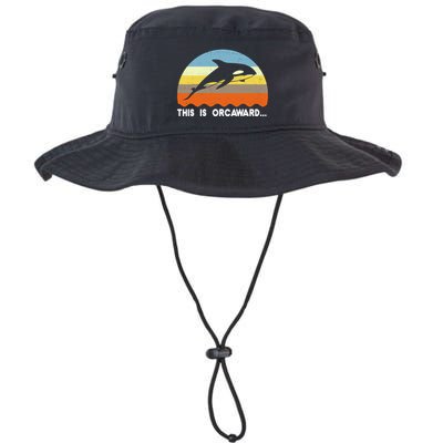 This Is Orcaward Funny Awkward Whale Sunset Bucket Hat