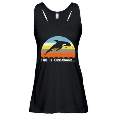 This Is Orcaward Funny Awkward Whale Sunset Ladies Essential Flowy Tank