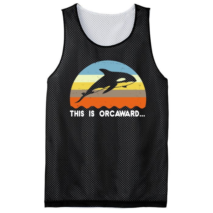 This Is Orcaward Funny Awkward Whale Sunset Mesh Reversible Basketball Jersey Tank