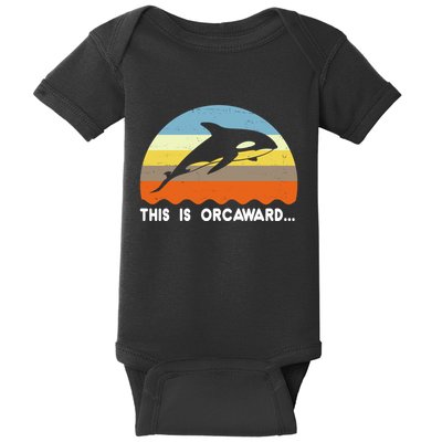This Is Orcaward Funny Awkward Whale Sunset Baby Bodysuit