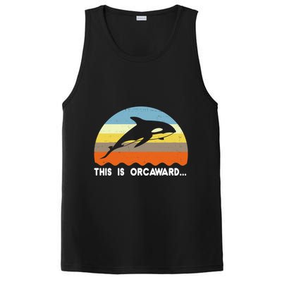 This Is Orcaward Funny Awkward Whale Sunset PosiCharge Competitor Tank