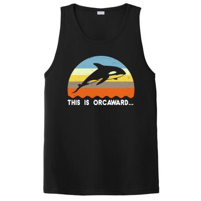 This Is Orcaward Funny Awkward Whale Sunset PosiCharge Competitor Tank