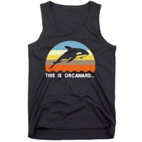 This Is Orcaward Funny Awkward Whale Sunset Tank Top