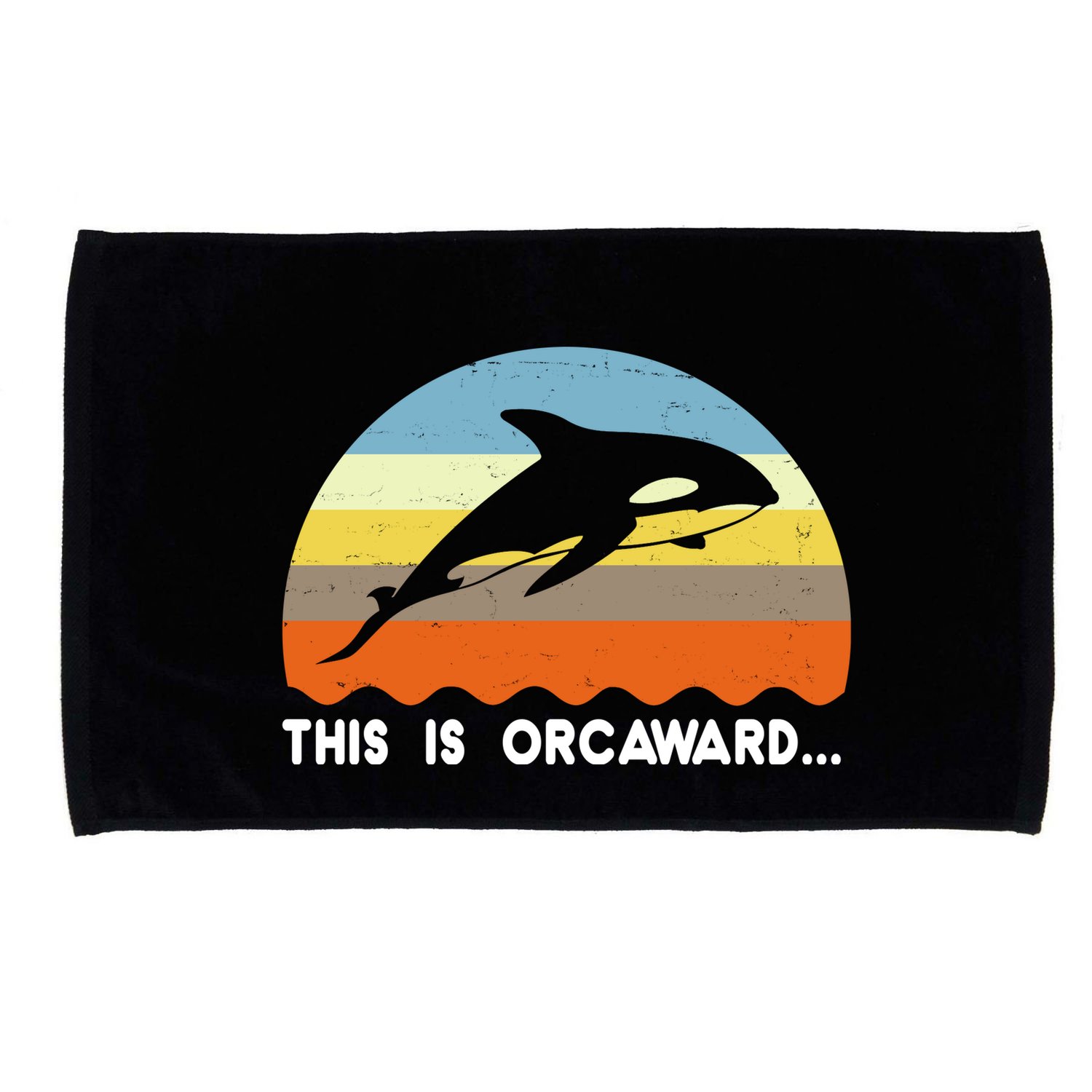This Is Orcaward Funny Awkward Whale Sunset Microfiber Hand Towel