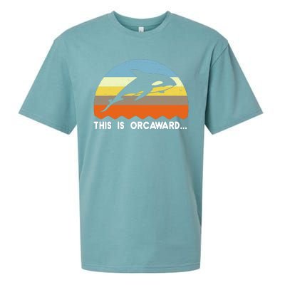 This Is Orcaward Funny Awkward Whale Sunset Sueded Cloud Jersey T-Shirt