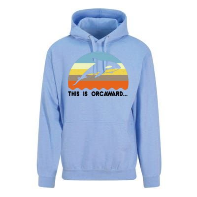 This Is Orcaward Funny Awkward Whale Sunset Unisex Surf Hoodie