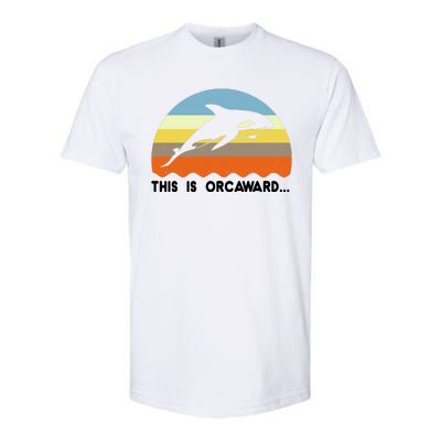 This Is Orcaward Funny Awkward Whale Sunset Softstyle CVC T-Shirt