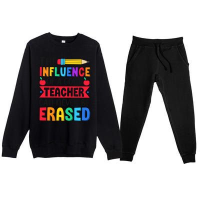 The Influence Of A Good Teacher Can Never Be Erased Premium Crewneck Sweatsuit Set