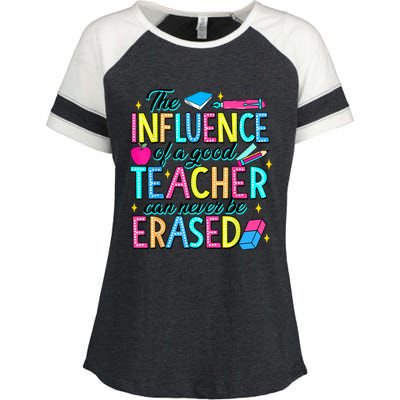 The Influence Of A Good Teacher Can Never Be Erased Enza Ladies Jersey Colorblock Tee