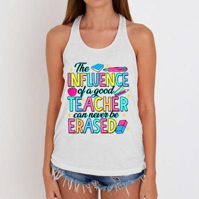 The Influence Of A Good Teacher Can Never Be Erased Women's Knotted Racerback Tank