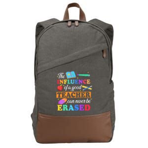 The Influence Of A Good Teacher Can Never Be Erased Cotton Canvas Backpack