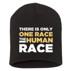 There Is Only One Race The Human Race Anti Racist Diversity Short Acrylic Beanie