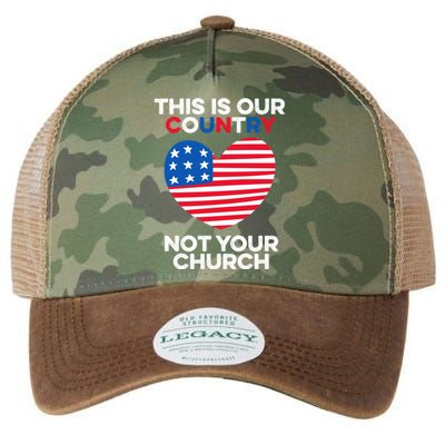 This Is Our Country Not Your Church America Usa Freedom Free Gift Legacy Tie Dye Trucker Hat