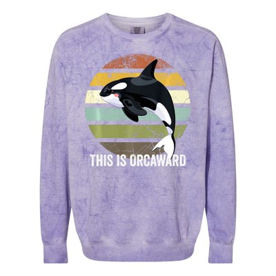 This Is Orcaward Whale Lover Orca Colorblast Crewneck Sweatshirt