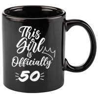 This  Is Officially 50 Fifty 50Th Fiftieth Cute Birthday 11oz C Handle Ceramic Mug