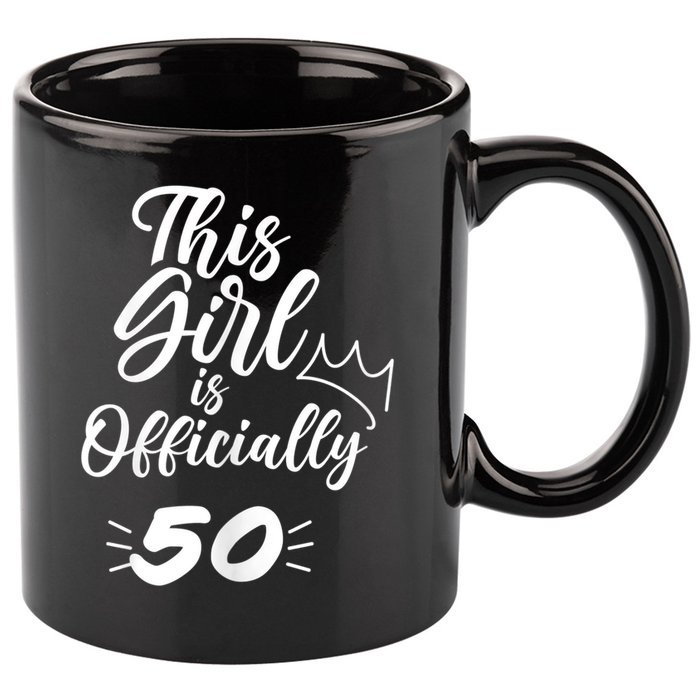 This  Is Officially 50 Fifty 50Th Fiftieth Cute Birthday 11oz C Handle Ceramic Mug