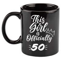 This  Is Officially 50 Fifty 50Th Fiftieth Cute Birthday 11oz C Handle Ceramic Mug