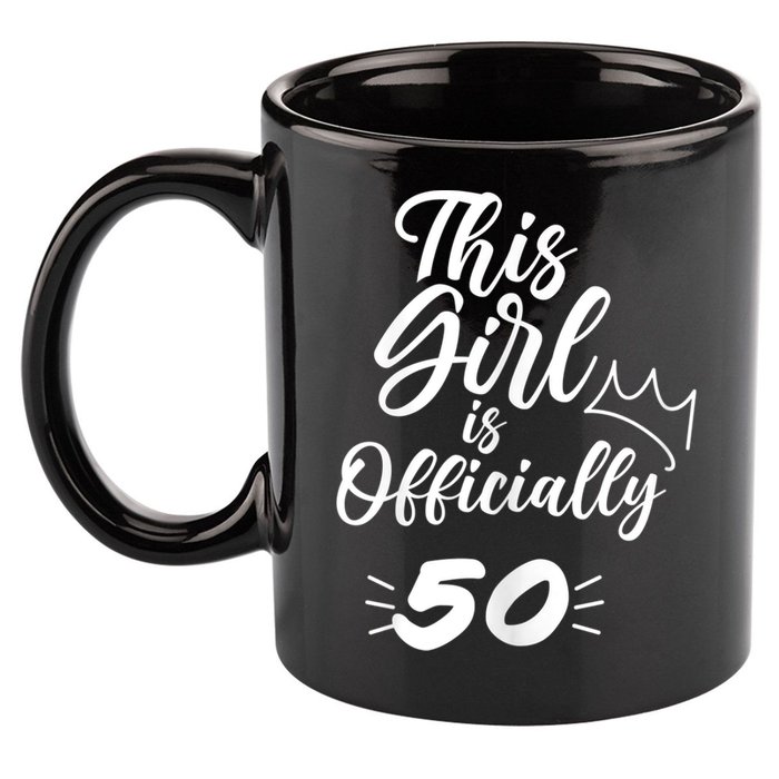 This  Is Officially 50 Fifty 50Th Fiftieth Cute Birthday 11oz C Handle Ceramic Mug