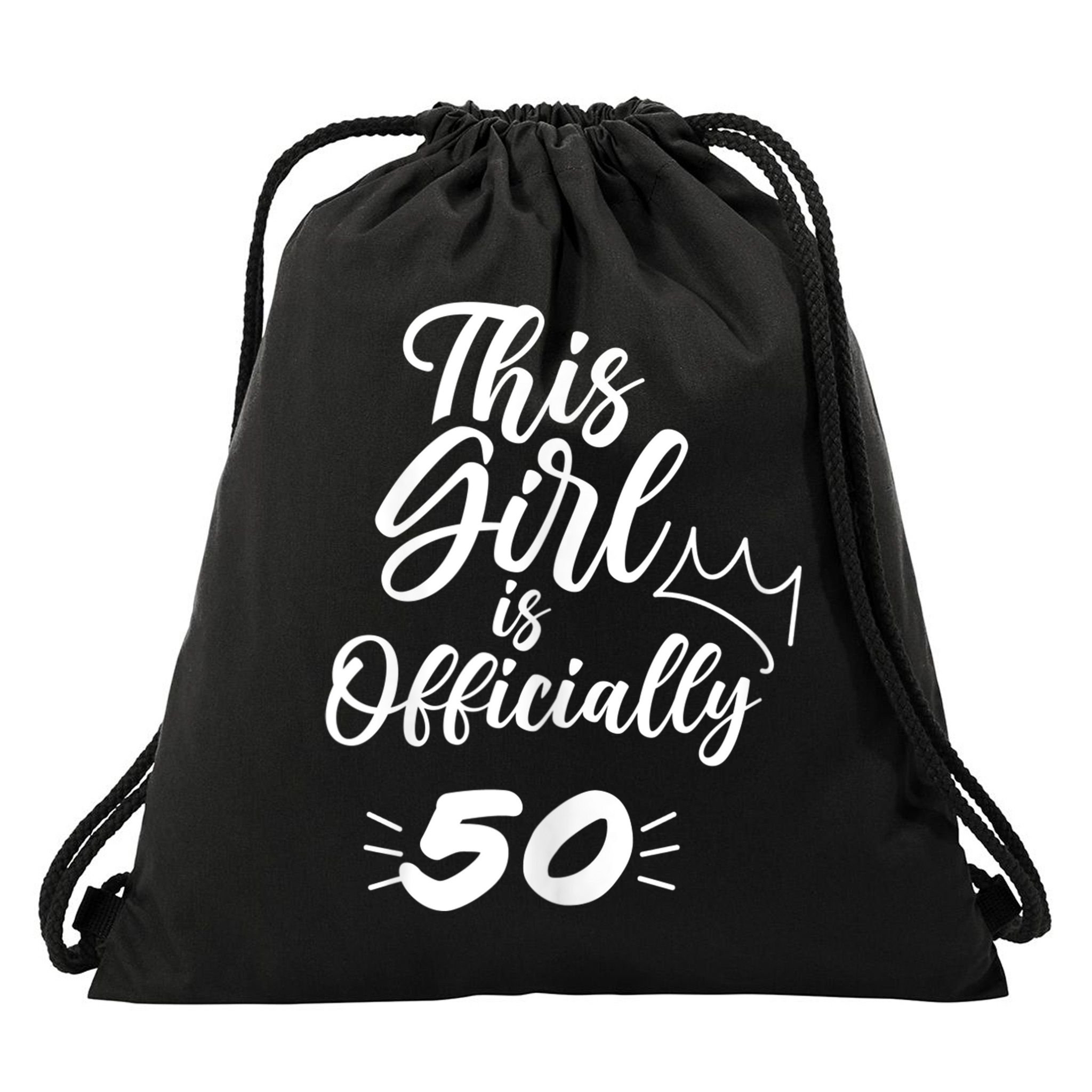This  Is Officially 50 Fifty 50Th Fiftieth Cute Birthday Drawstring Bag
