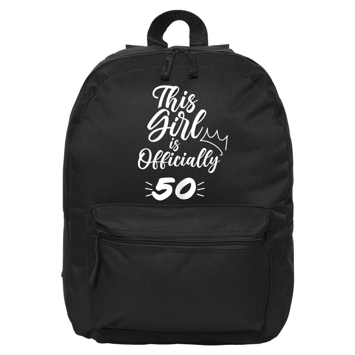 This  Is Officially 50 Fifty 50Th Fiftieth Cute Birthday 16 in Basic Backpack