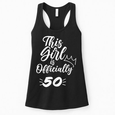 This  Is Officially 50 Fifty 50Th Fiftieth Cute Birthday Womens Tank Top