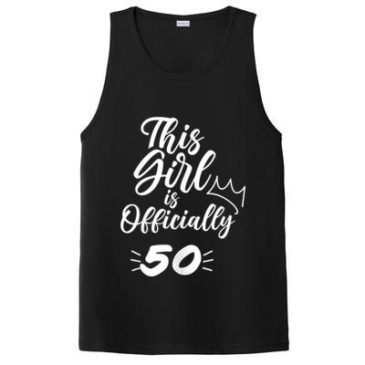 This  Is Officially 50 Fifty 50Th Fiftieth Cute Birthday PosiCharge Competitor Tank