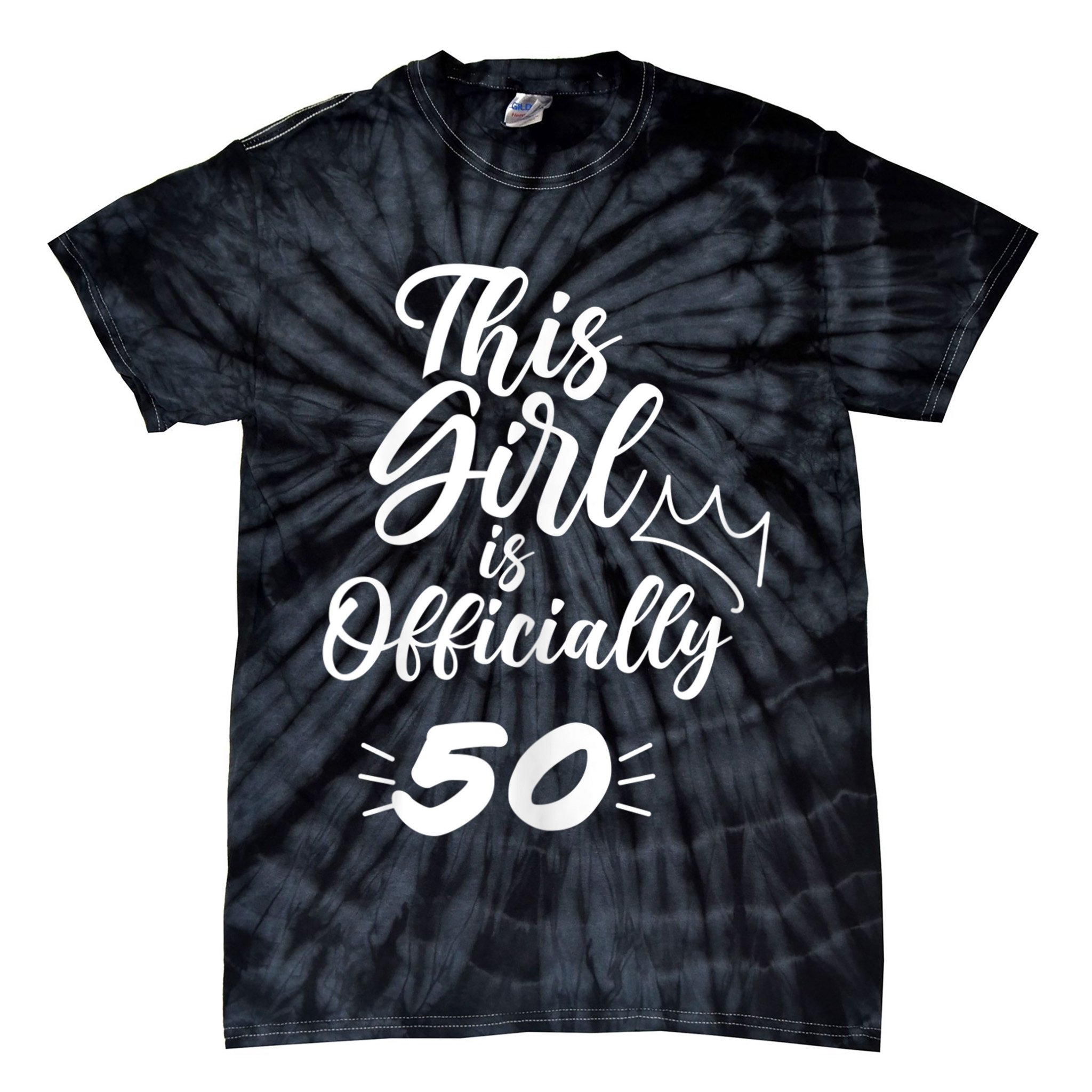 This  Is Officially 50 Fifty 50Th Fiftieth Cute Birthday Tie-Dye T-Shirt