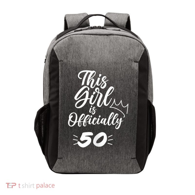 This  Is Officially 50 Fifty 50Th Fiftieth Cute Birthday Vector Backpack