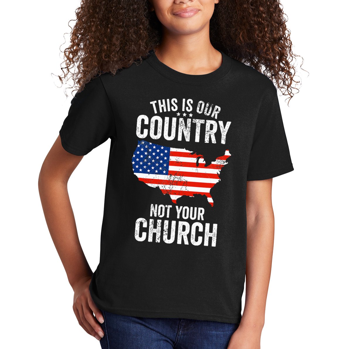 This Is Our Country Not Your Church Funny Atheist America Kids T-Shirt