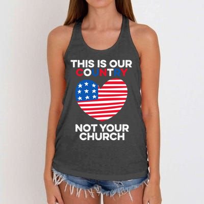 This Is Our Country Not Your Church America Usa Freedom Free Gift Women's Knotted Racerback Tank