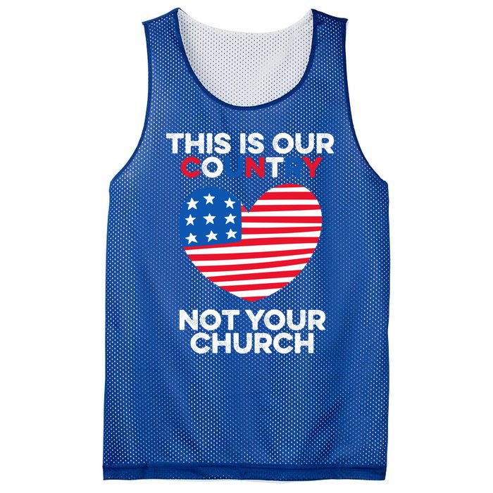 This Is Our Country Not Your Church America Usa Freedom Free Gift Mesh Reversible Basketball Jersey Tank