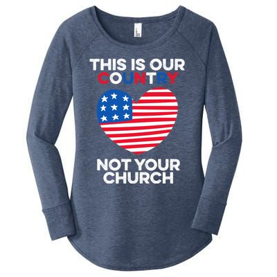 This Is Our Country Not Your Church America Usa Freedom Free Gift Women's Perfect Tri Tunic Long Sleeve Shirt