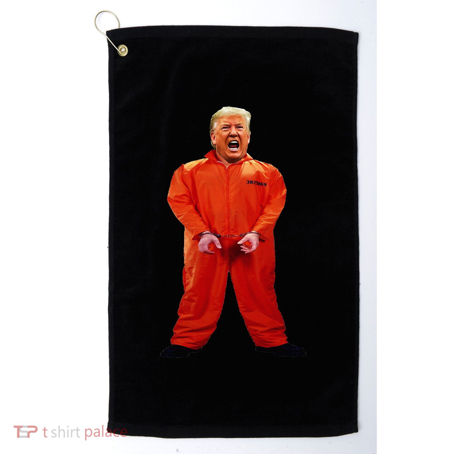 Trump In Orange Jumpsuit Golf Towel