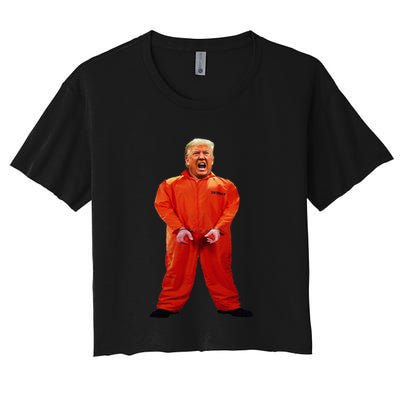 Trump In Orange Jumpsuit Crop Top