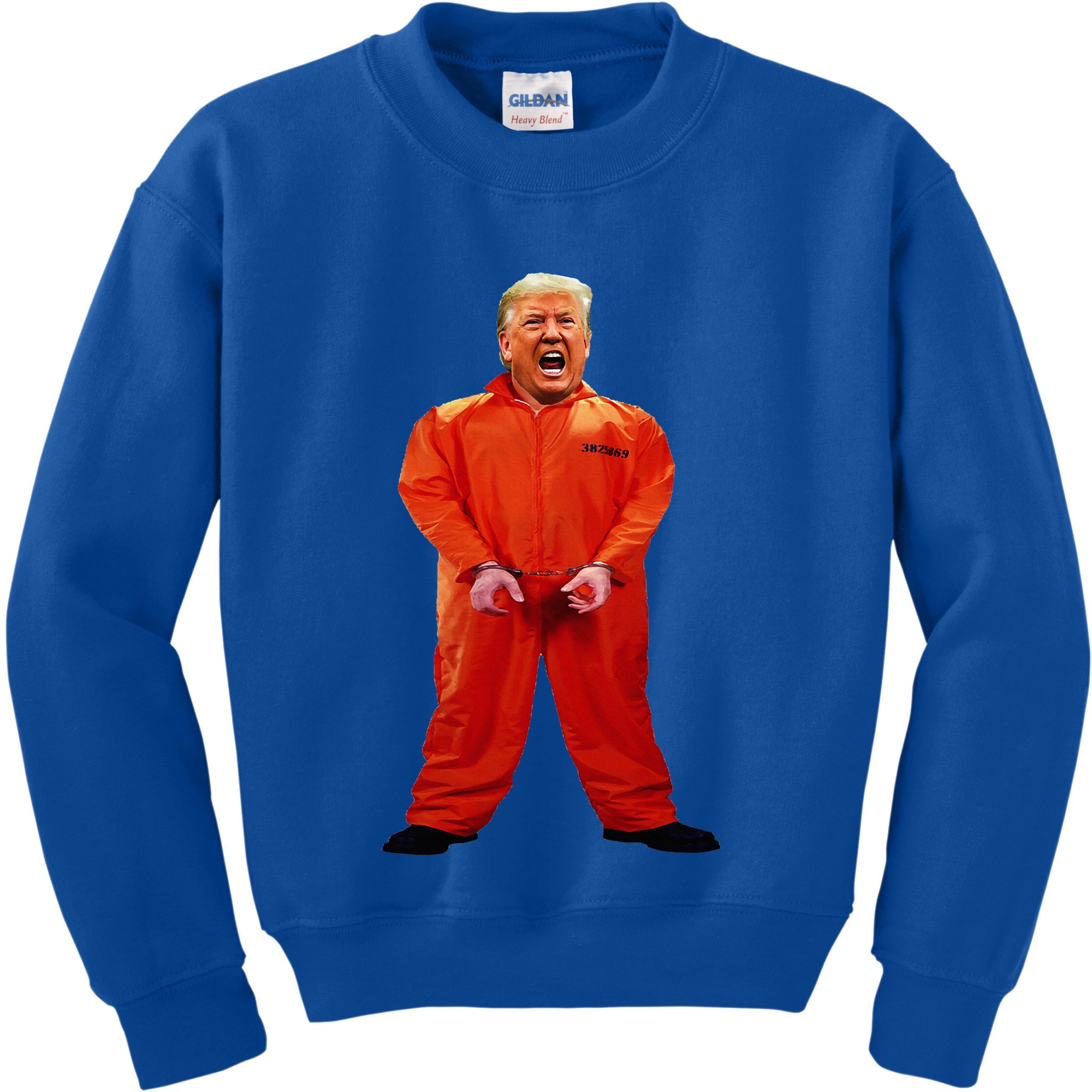 Trump In Orange Jumpsuit Kids Sweatshirt